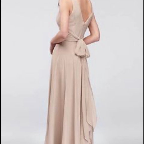 long chiffon surplice tank bridesmaid dress - Picture 2 of 3